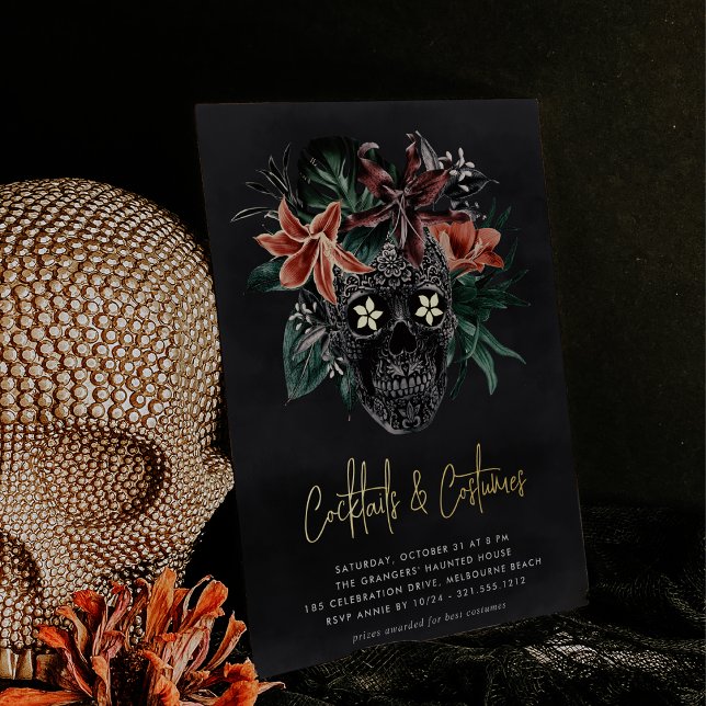 Blumenkehl Halloween Cocktails und Party für Kostü Folieneinladung (Von Creator hochgeladen)