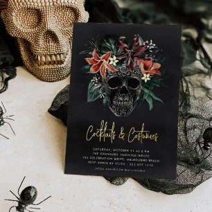 Blumenkehl Halloween Cocktails und Party für Kostü Folieneinladung