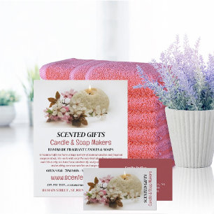 Blumenkerze, Kerzen- und Seifenmacher Visitenkarte