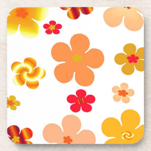 Blumenkhoncepte in Orange und Gold Untersetzer