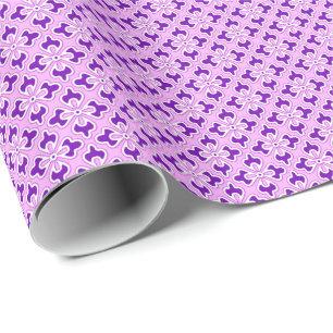 Blumenkimono-Druck, Amethyste und Orchideenrosa Geschenkpapier