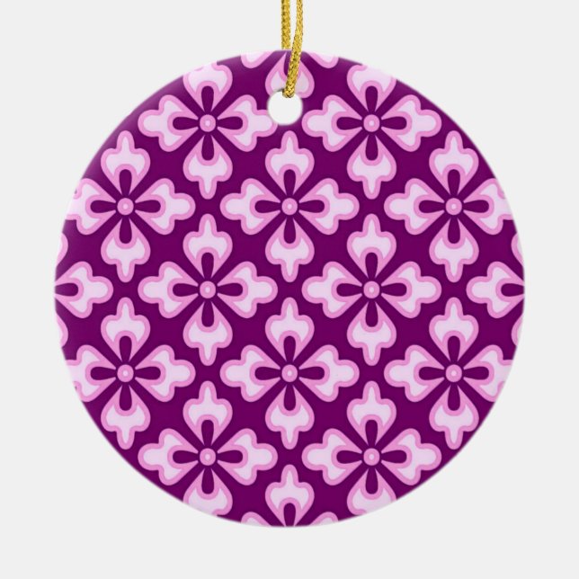 Blumenkimono, hellrosa und pflaumenfarben keramikornament (Vorne)
