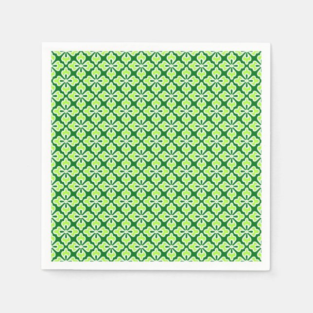 Blumenkimono, Limon und piniengrün Serviette (Vorderseite)
