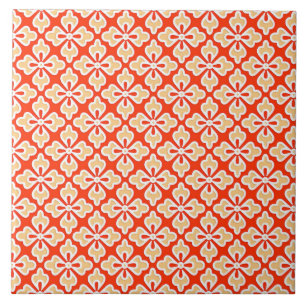 Blumenkimono, Pfirsich und Mandarinenorange Fliese