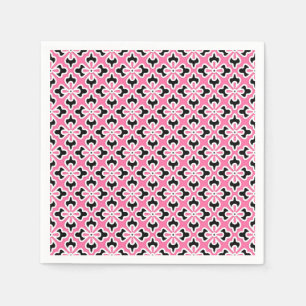 Blumenkimono, rosa, schwarz und weiß serviette