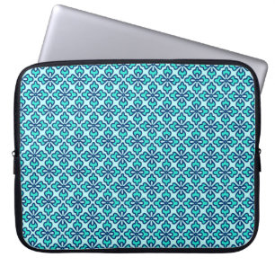 Blumenkimono, Türkis, Marine und Aqua Laptopschutzhülle