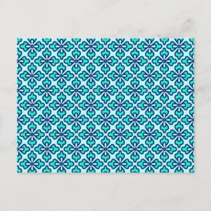 Blumenkimono, Türkis, Marine und Aqua Postkarte