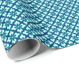 Blumenkimono, türkis und indisch geschenkpapier