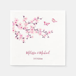 Blumenkirsche blüht Ihre Namen Hochzeit Serviette