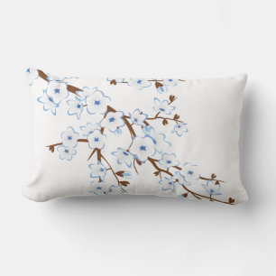Blumenkirsche Blüten Blau Weiß Lendenkissen
