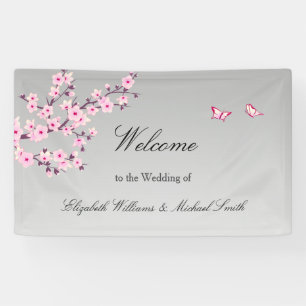Blumenkirsche Blüten Rosa Große Hochzeit Banner