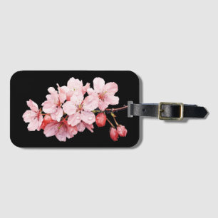 Blumenkirsche Blüten Rosa Schwarze Weibchen Gepäckanhänger
