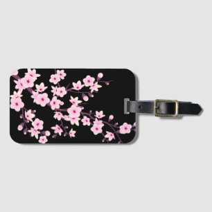 Blumenkirsche Blüten Rosa Schwarze Weibchen Gepäckanhänger