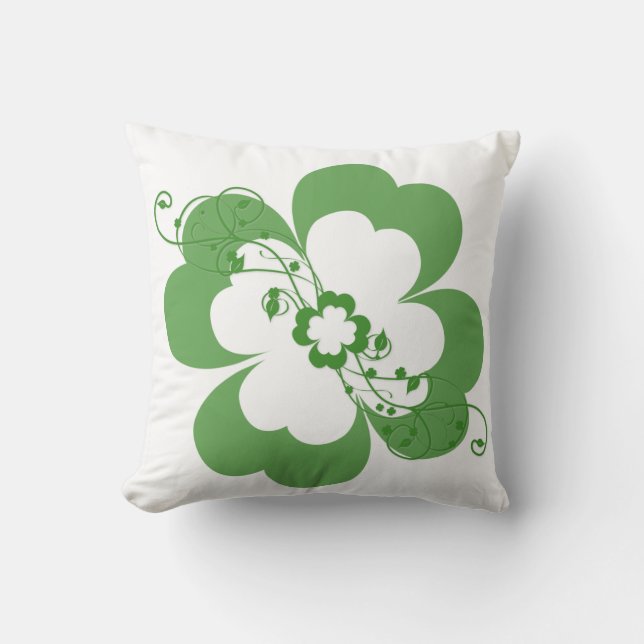 Blumenkissen Kleeblätter Kissen (Vorderseite)