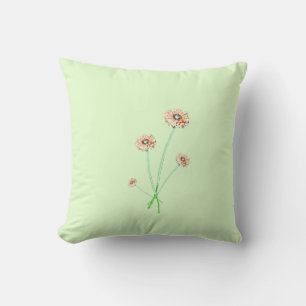Blumenkissen mit hellroten Gerbera Kissen