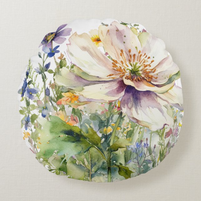 Blumenkissen Rundes Kissen (Vorderseite)