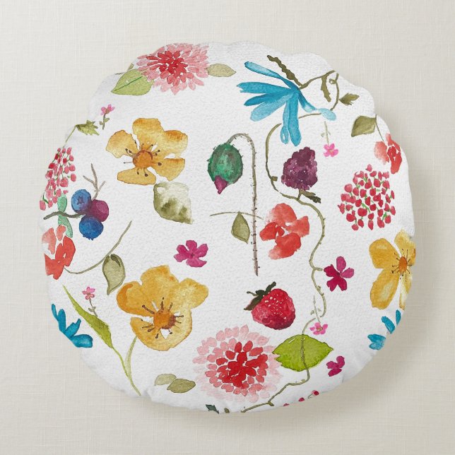 Blumenkissen Rundes Kissen (Vorderseite)