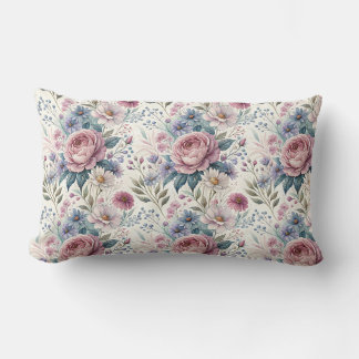 Blumenkissenbedeckung mit Vintagem Blumenmuster Lendenkissen