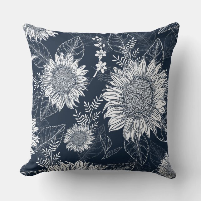 Blumenkissenblauer Blaublütenblume Kissen (Vorderseite)