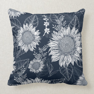 Blumenkissenblauer Blaublütenblume Kissen