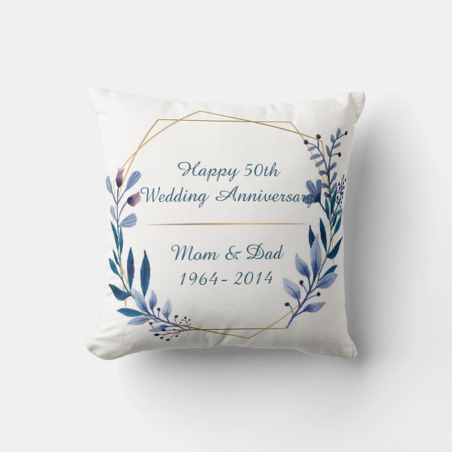 Blumenklassiker 50. Hochzeitstag Kissen (Vorderseite)