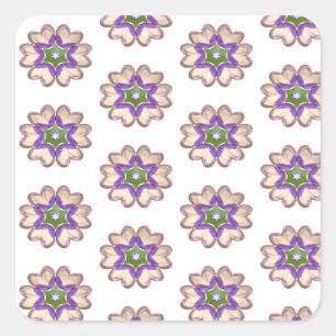 Blumenkleber Quadratischer Aufkleber