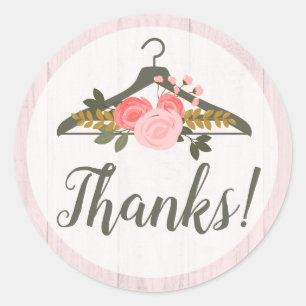 Blumenkleidung Rose Hanger Fashion Danke Runder Aufkleber