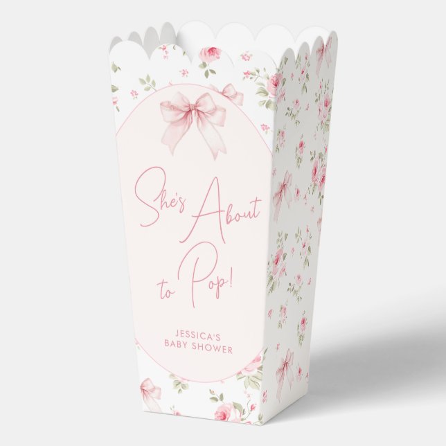 Blumenknecht macht Pop Baby Shower Popcorn Geschenkschachtel (Vorderseite)