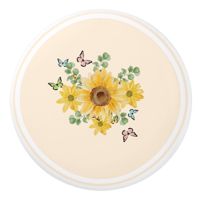 Blumenknochen, zeichnetest keramikknauf (Vorderseite)