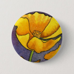 Blumenknopf "Gelber Poppy" Button