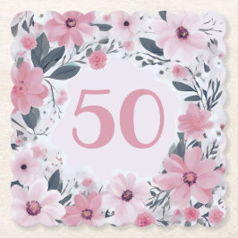 Blumenkohl 50. Geburtstagsparty Pastel Pink Blume Untersetzer