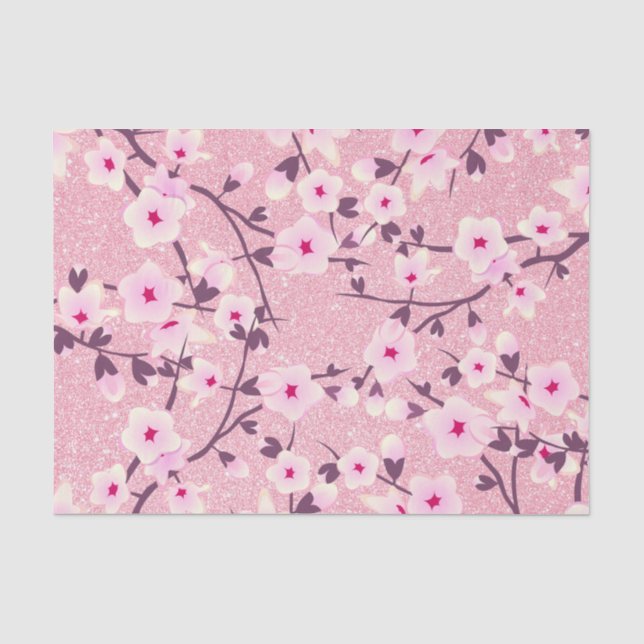 Blumenkohl Blüten Rosa Glitzer Seidenpapier (Vorderseite)