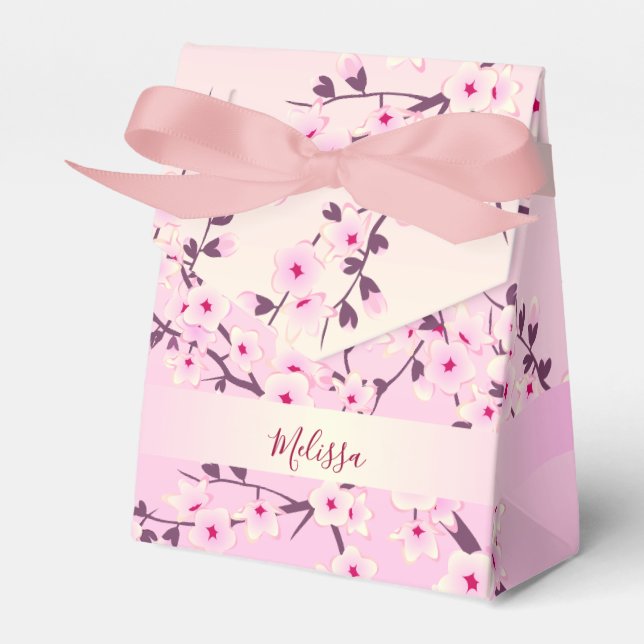 Blumenkohl-Blüten Rosa Monogramm Geschenkschachtel (Vorderseite)