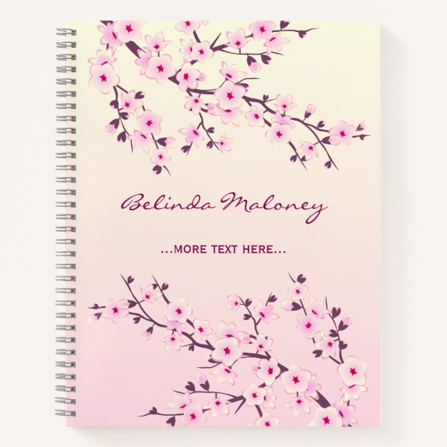 Blumenkohl Blüten Rosa Name und Jahr hinzufügen Notizbuch (Vorderseite)