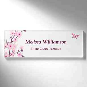 Blumenkohl Blüten Weiße rosa Teachenname Namenschild