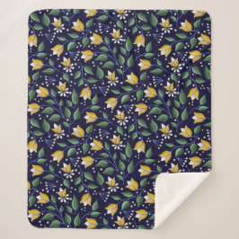 Blumenkohl in Deep Blue und Gelb Sherpadecke