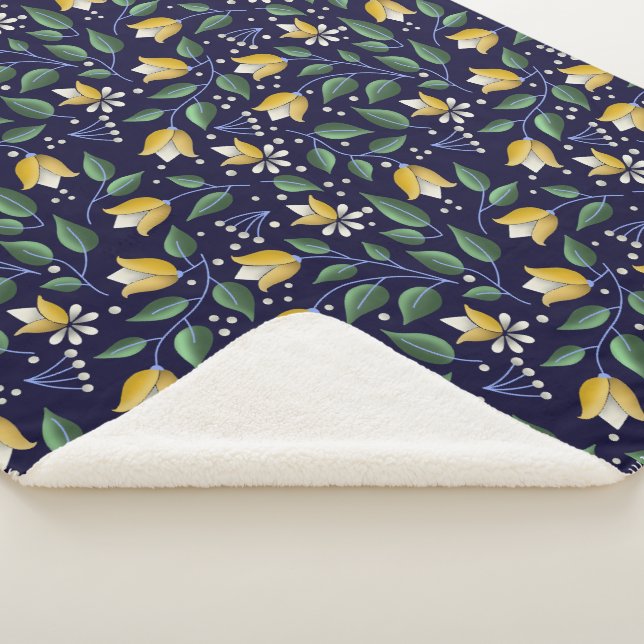Blumenkohl in Deep Blue und Gelb Sherpadecke (3/4)