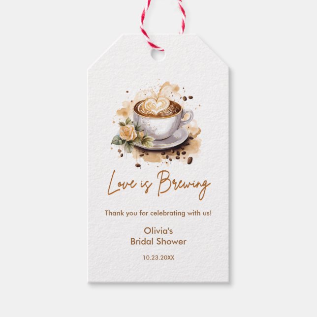 Blumenkohl Liebe ist Brown Coffee Brautparty Geschenkanhänger (Vorderseite)