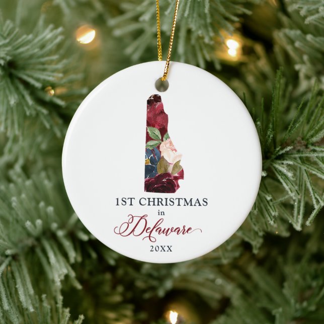 Blumenkohl Personalisiert 1. Weihnachtsfeier in De Keramik Ornament (Baum)