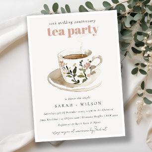 Blumenkohl-Tee-Cup Hochzeit-Jubiläum Tea Party Einladung