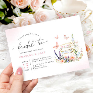 Blumenkohl Tee Wasserfarbe Bridal Dusche Einladung