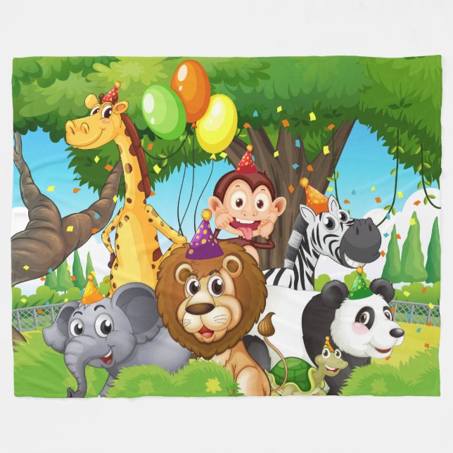 Blumenkohl - Tiere - Cartoon Fleecedecke (Vorderseite (Horizontal))