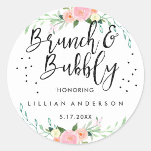 Blumenkohl und Bubbly-Brautparty Runder Aufkleber