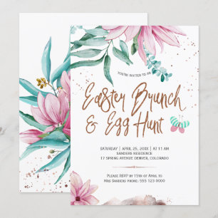 Blumenkohl und Eierjagd Magnolie Einladung