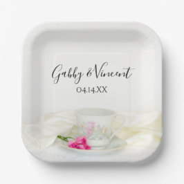 Blumenkohl und Rosenhochzeit Pappteller