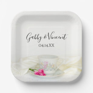 Blumenkohl und Rosenhochzeit Pappteller