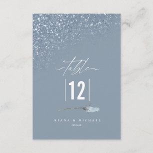 Blumenkohle Glitzern Hochzeiten Tischnummer Blue2 