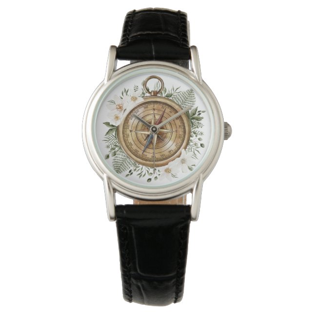 Blumenkompass Armbanduhr (Vorderseite)