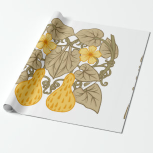 Blumenkomposition. Elemente im Jugendstil, Geschenkpapier
