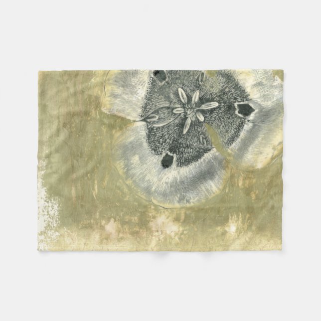 Blumenkopf Abstrakt mit glänzender Textur Fleecedecke (Vorderseite (Horizontal))